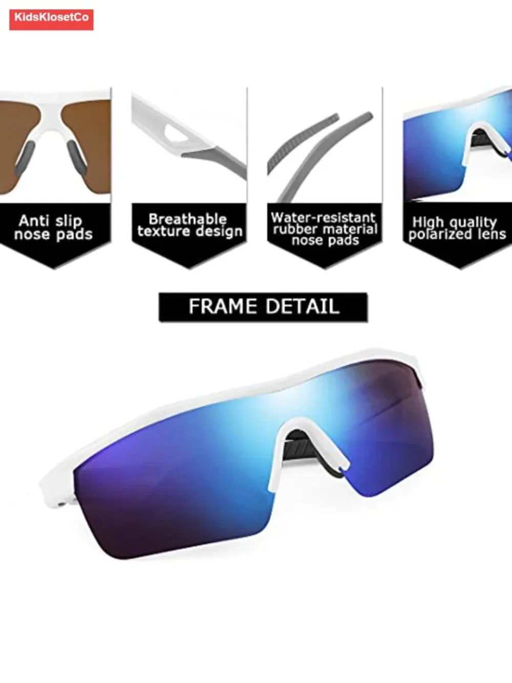 Kids Sports Polarized Sunglasses TR90 Frame Cycling Baseball